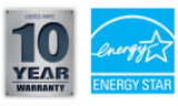 10 year Warranty & Energy Star Logo